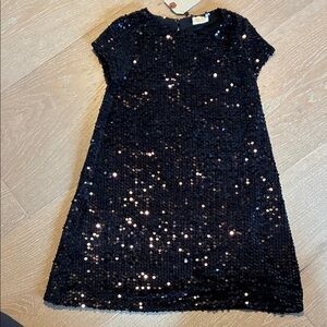 Zara Black Sequin Kids Dress NWT